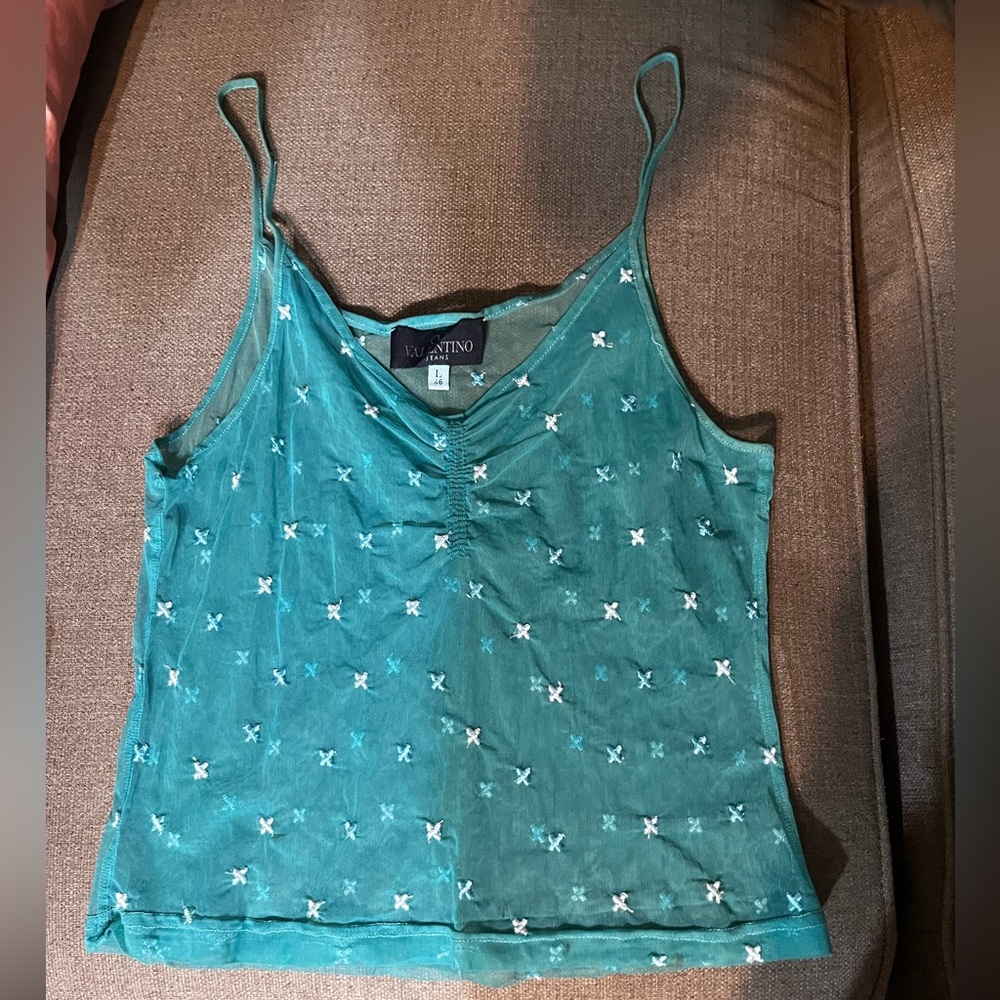 Valentino Jeans sleeveless turquoise top